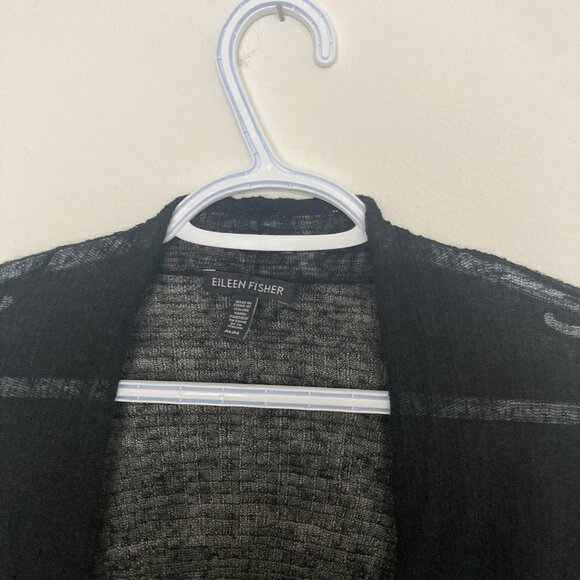 Eileen Fisher Hemp Blend Black Cardigan Bolero Size M - Picture 2 of 7
